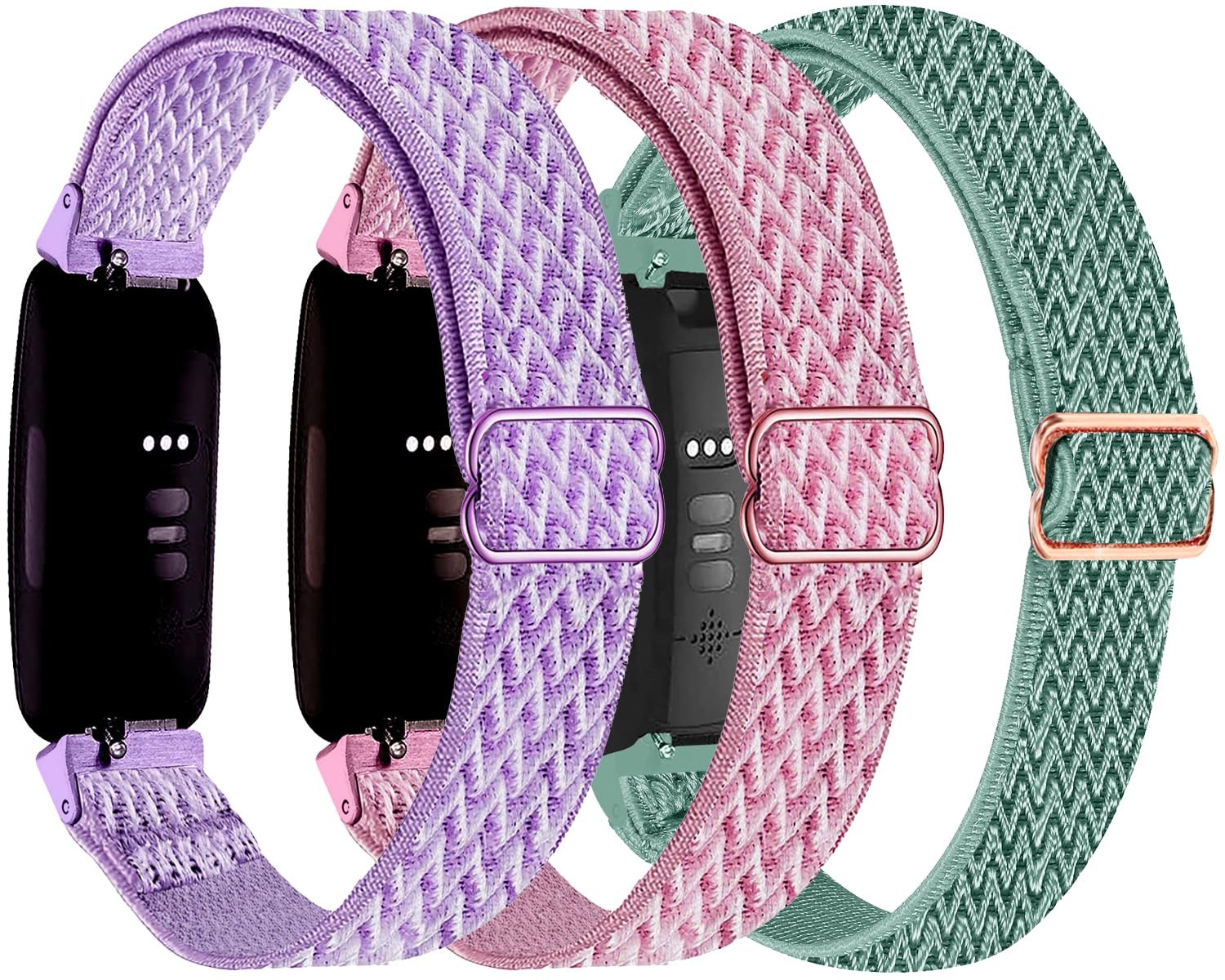 Nigaee 3 Pack Elastic Nylon Bands Compatible with Fitbit Inspire 3/Inspire 2/...