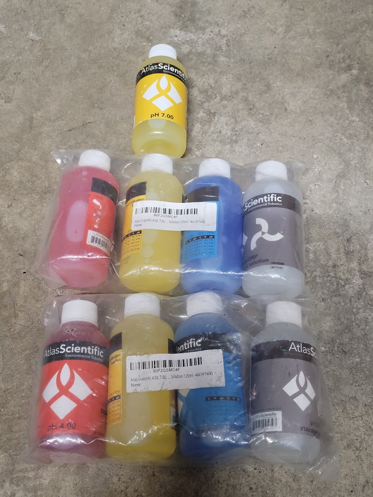 Atlas Scientific Calibration & Storage Solutions  pH 4, 7, & 10 - 125 ml 9 Pack