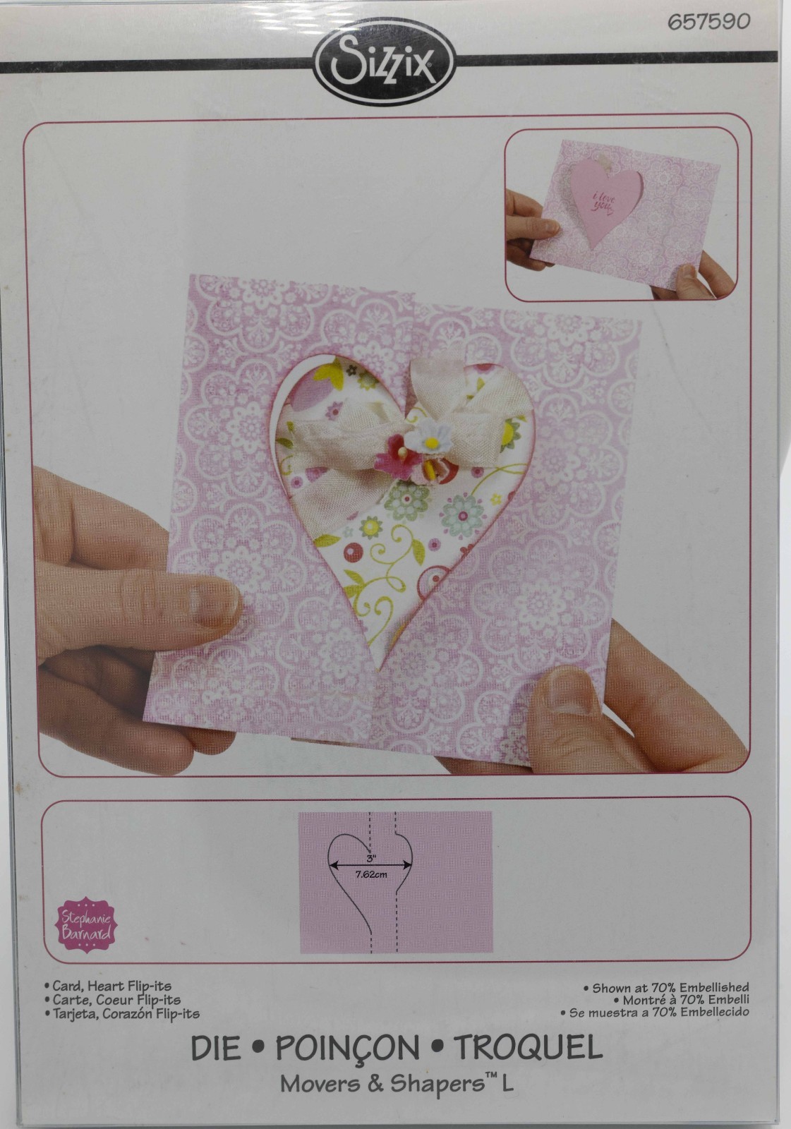 Sizzix Movers & Shapers L Die - Card, Heart Flip-its by Stephanie Barnard