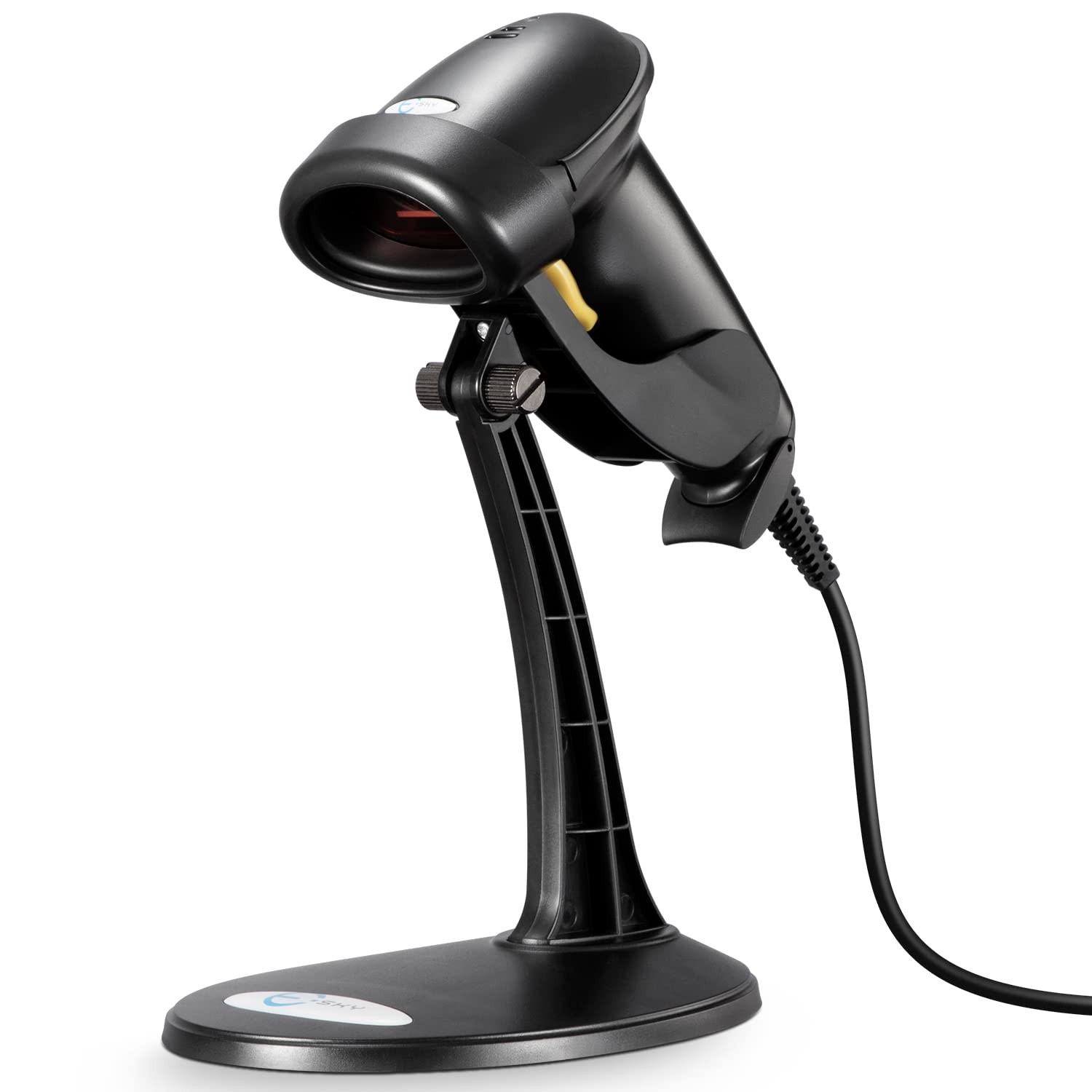 Barcode Scanner with Stand, Wired Handheld Bar Code Scanner with Adjustable S...