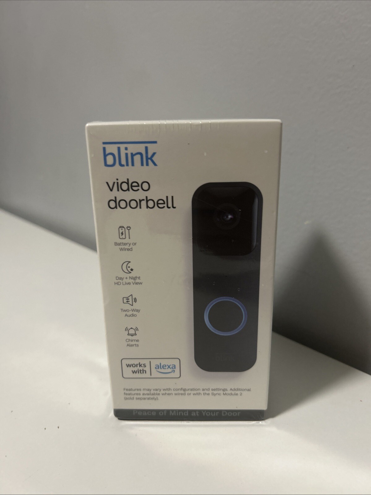 BLINK VIDEO DOORBELL BLACK, WIRED OR WIRE FREE, TWO-WAY AUDIO, HD VIDEO & ALEXA