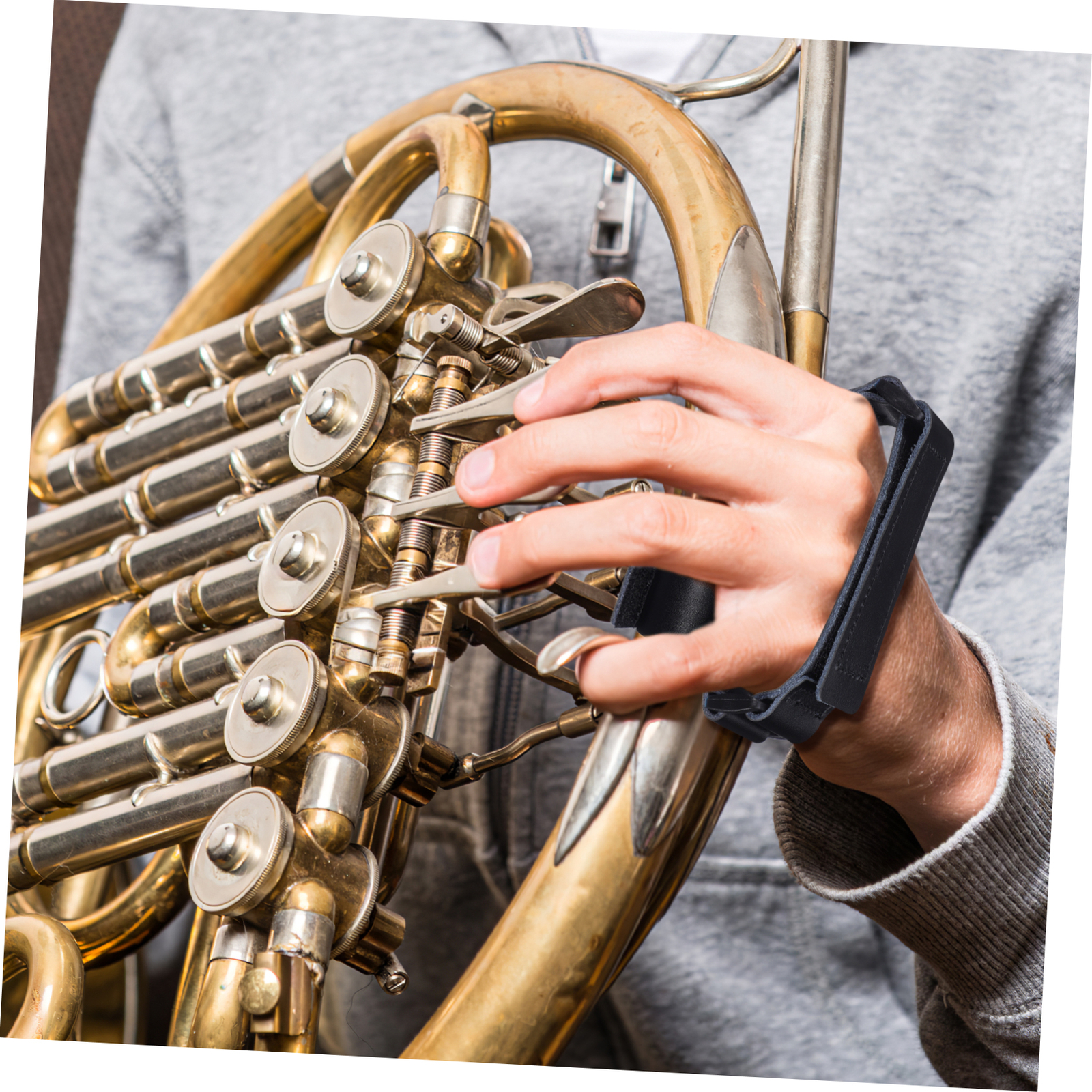 French Horn Hand Grip Adjustable Hand Holding Strap Instrument Hand Pad