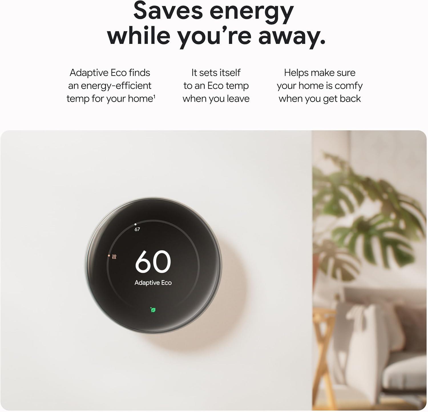 Google Nest Learning Thermostat 4th Gen+Temp Sensor 2nd Gen Silver Very Good