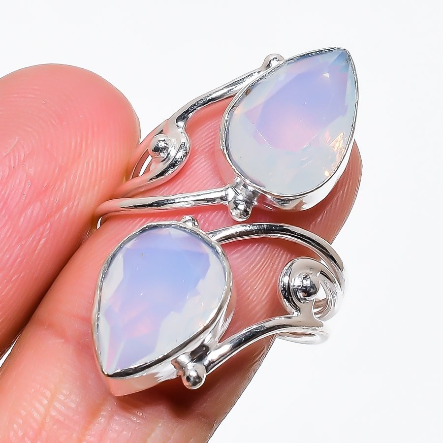 Fire Opals Gemstone Handmade 925 Sterling Silver All Size Ring For Gift