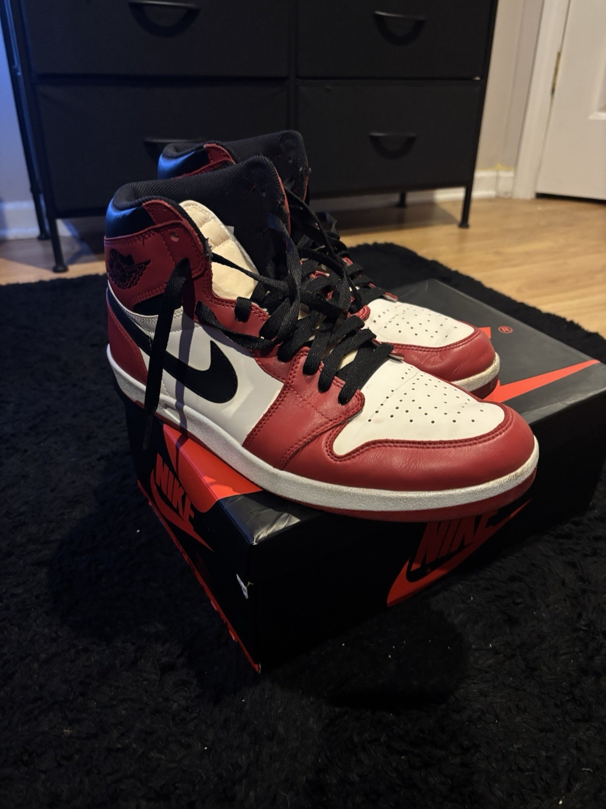 Nike Air Jordan 1.5 Men’s High Top Sneakers Red/White/Black Leather