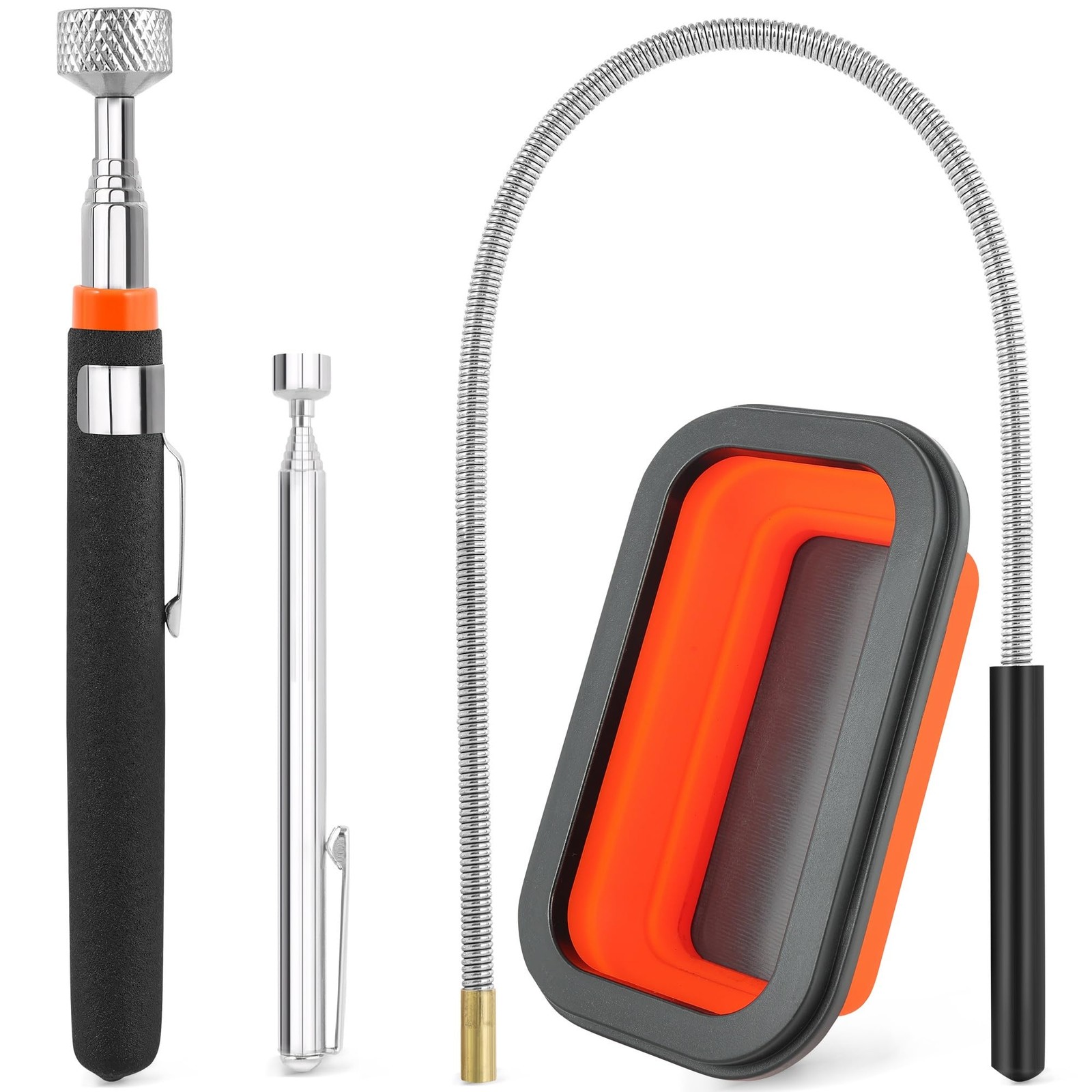 LOZAGU 4 Pack Telescoping Magnet Pick-up Tool Set with Magnetic Parts Tray,...