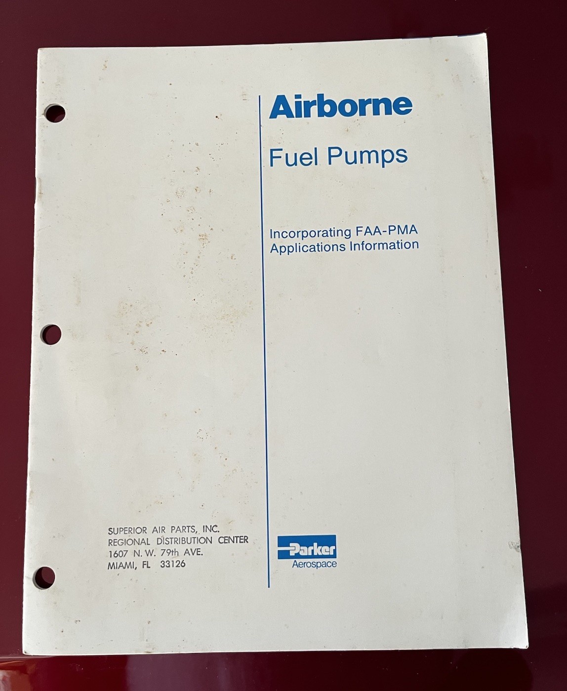 Parker Aerospace Airborne Fuel Pumps Brochure Manual 1986