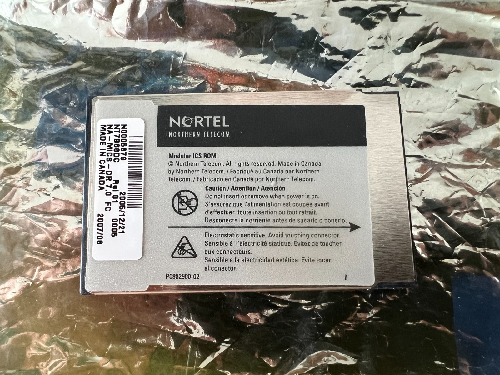 NORTEL NT7B66DC MODULAR ICS 7.0 SOFTWARE CARD