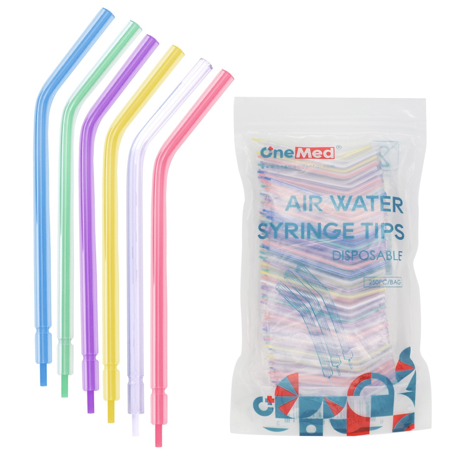 250 Pcs Dental Disposable 3 way Air Water Syringe Tips-Spray Tips Triple Nozzles