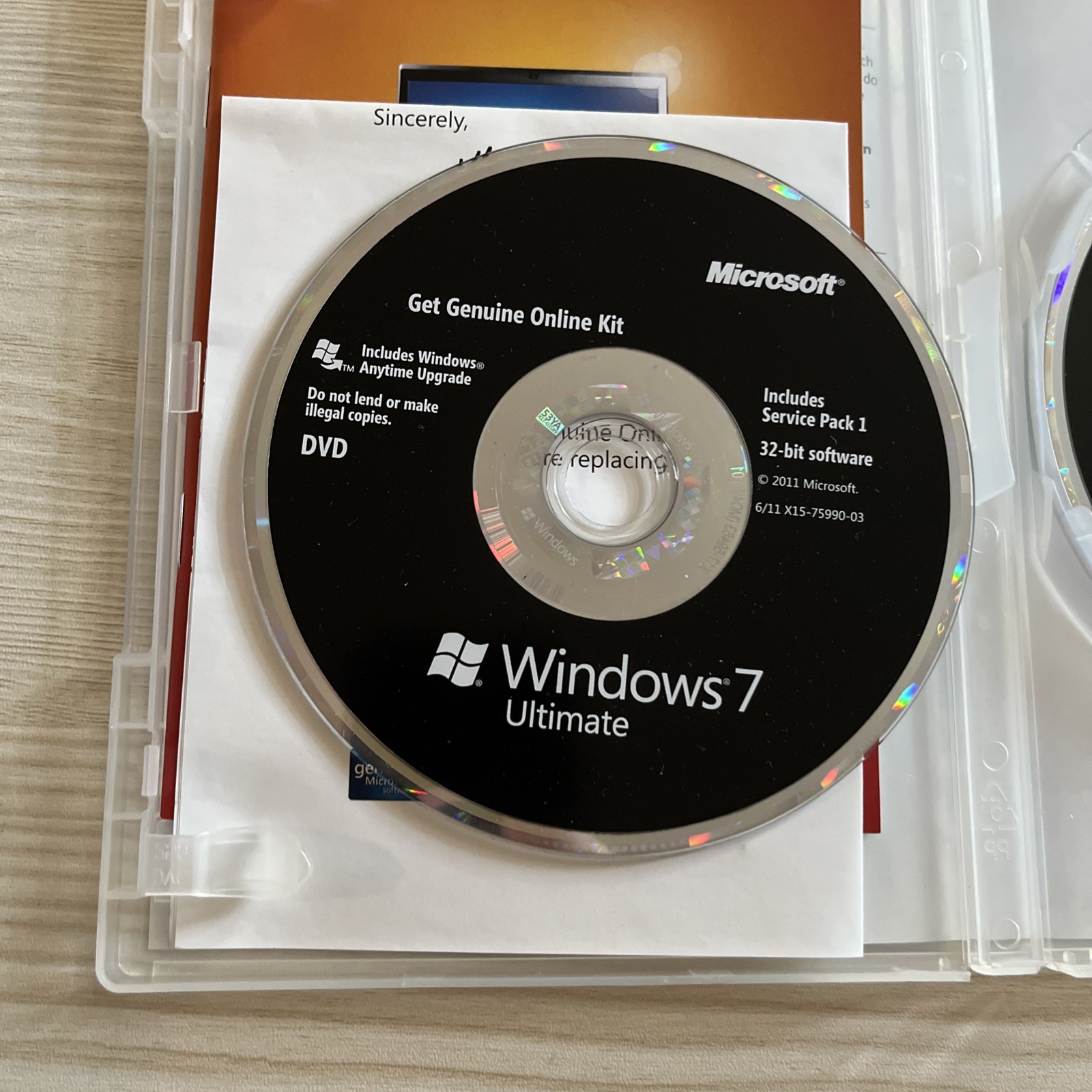 Windows 7 Ultimate 64 & 32 Bit Disks Inserts & Product Key Included Microsoft