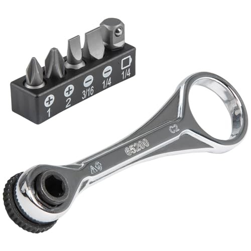 Klein Tools 65200 Ratchet Set, 5-Piece Mini Ratchet Set with Phillips,