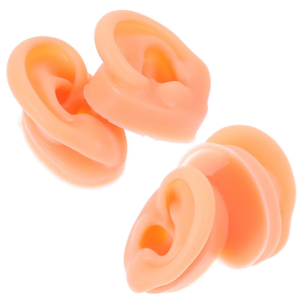 2 Pair Piercing Ear Model Human Anatomy Fake Display Mold Earpiece