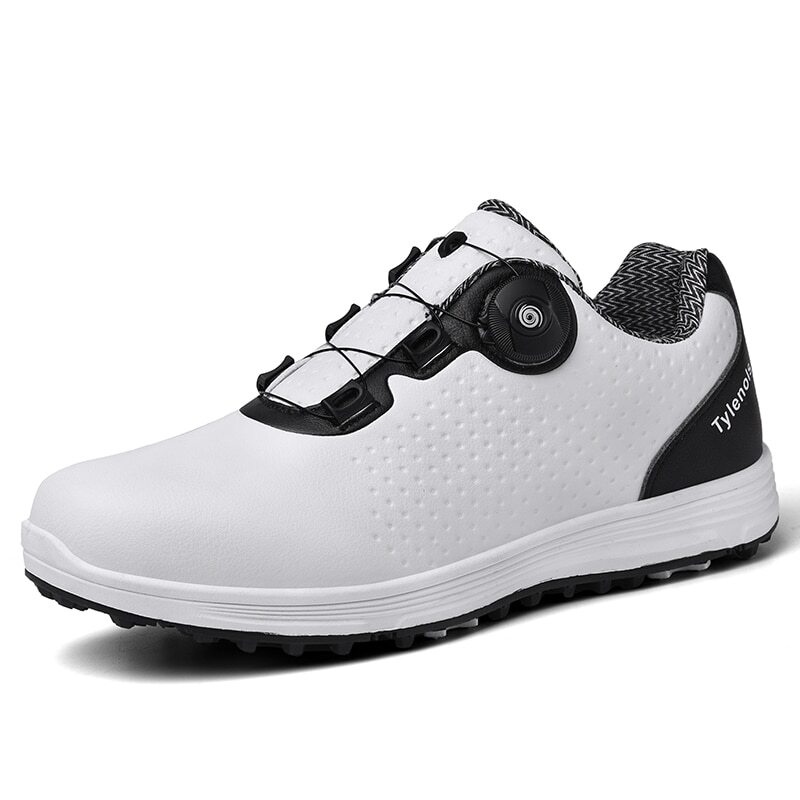 Men's Golf Shoes Quick Lacing Outdoor Golfer Shoes Walking Golfing Sneakers