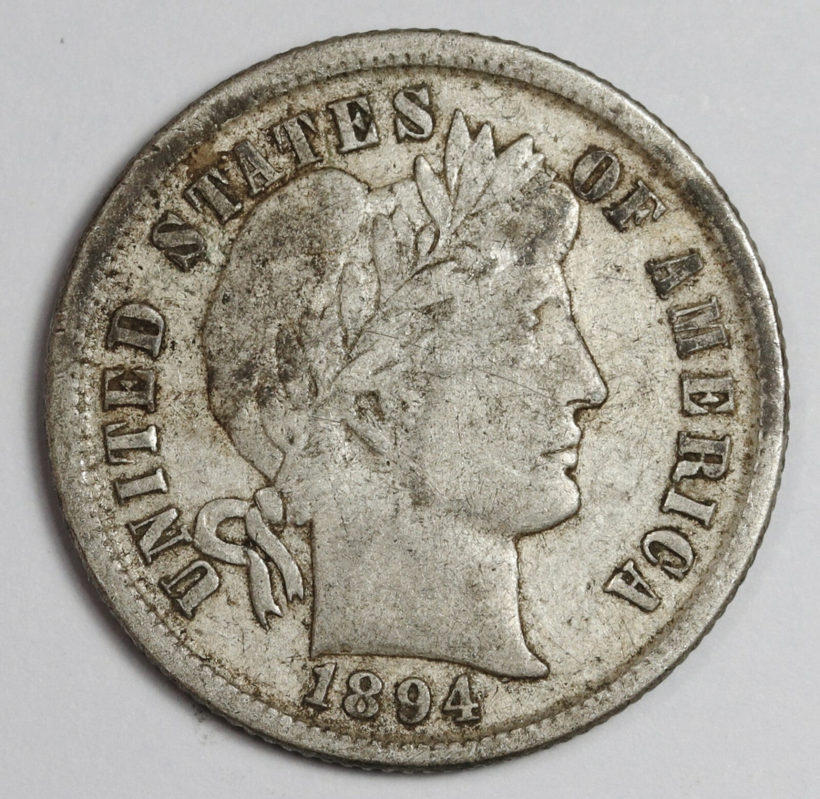 1894 Barber Dime.  Natural Uncleaned.  VF.  166326