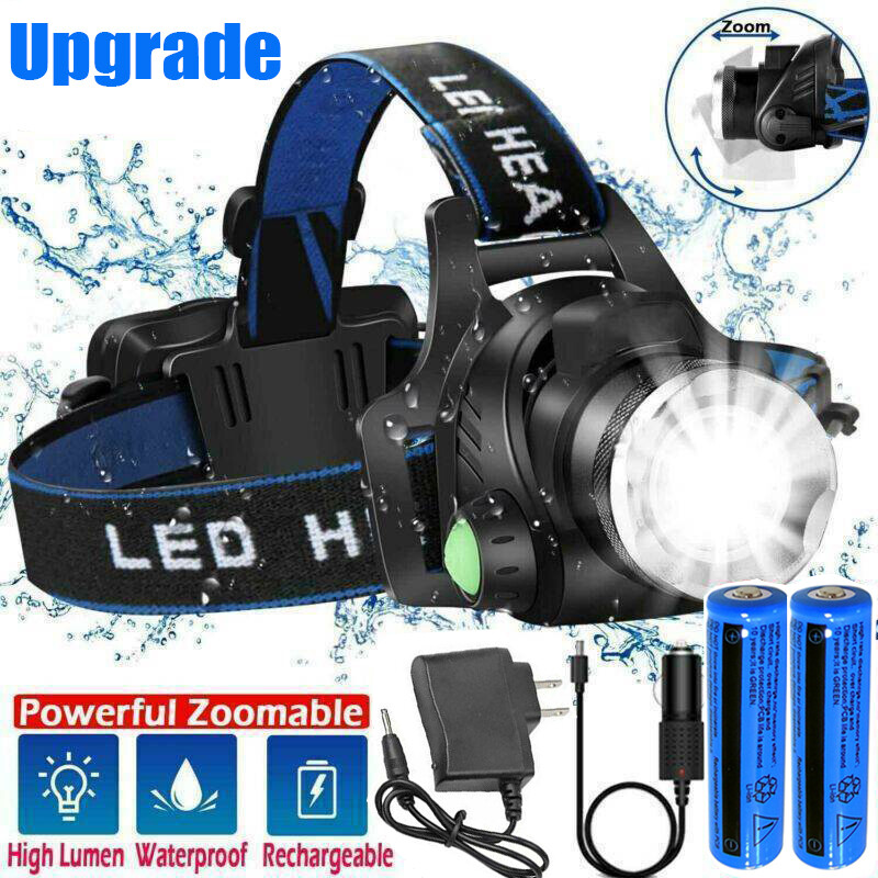 990000LM Super Bright LED Headlamp Rechargeable Headlight Flashlight Head Torch