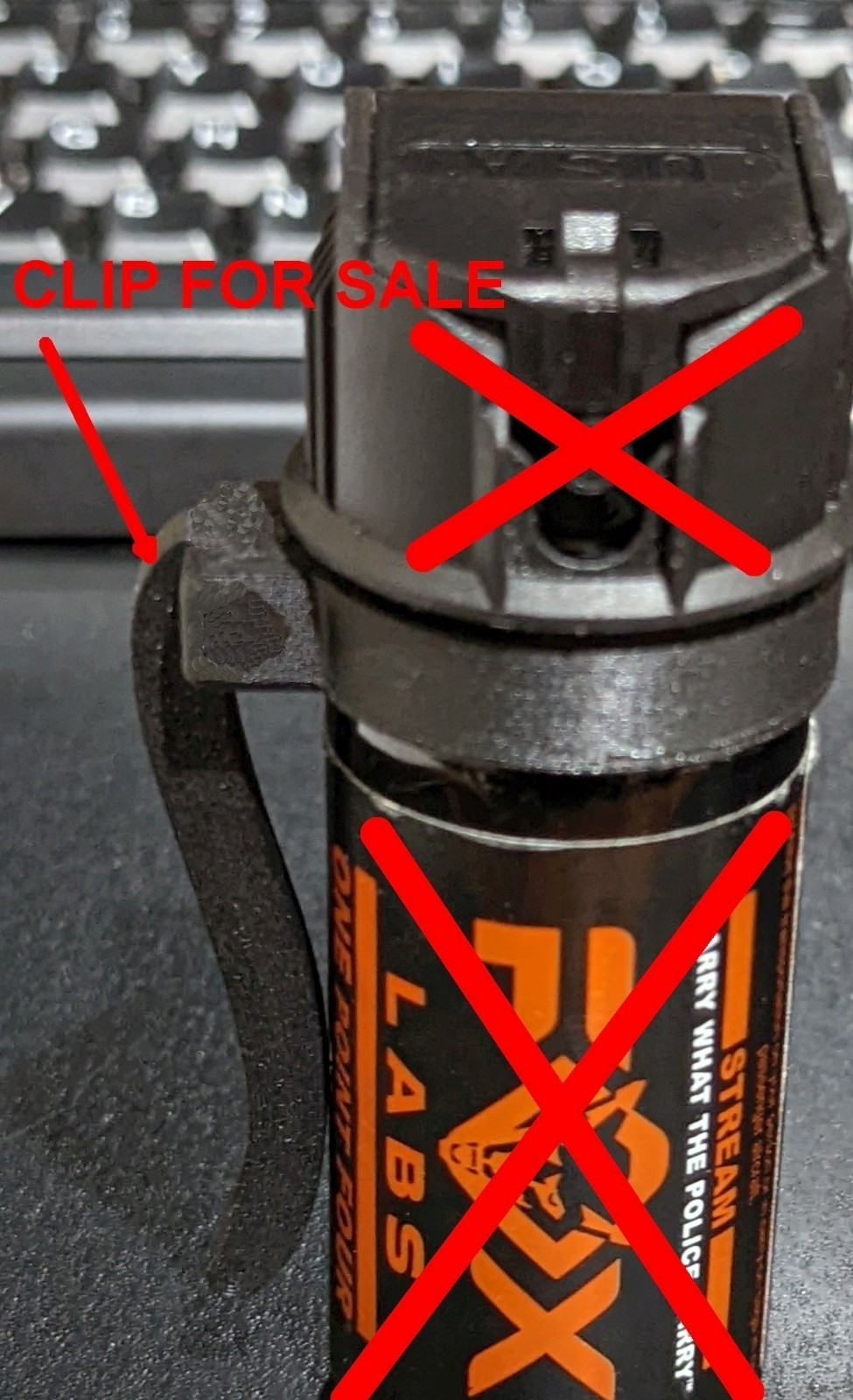 PEPPER SPRAY --BELT / POCKET CLIP--  FOR FOX LABS STREAM FOG CONE SIZES 2oz 4oz