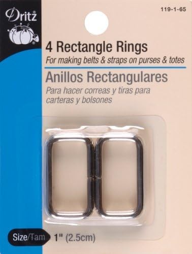 DRITZ "4 RECTANGLE RINGS 1 INCH (2.5cm) NICKEL" 4 PER PACK