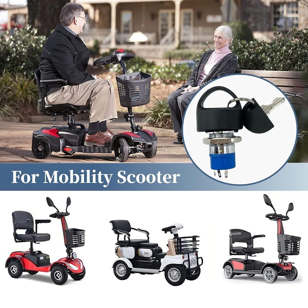 Replacement Mobility Scooter Spare Start On/Off Ignition Switch 2 Keys FOR-PRIDE