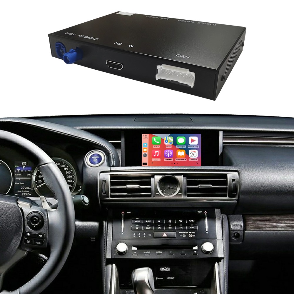 Wireless CarPlay Android Auto Retrofit Kit Module For Lexus IS 14-2019 With Knob