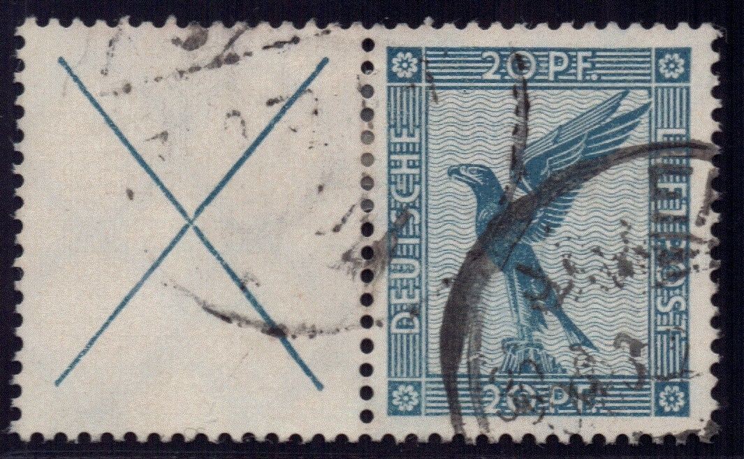Dt. Reich se-tenant Michel number W21.1 stamped