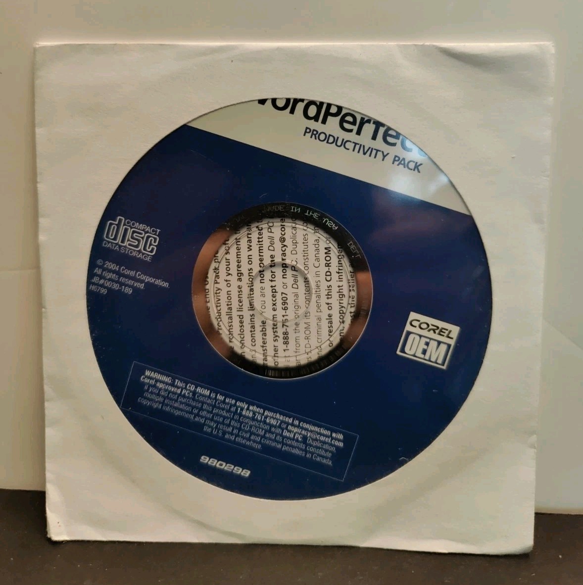 WORD PERFECT PRODUCTIVITY PACK COREL OEM -2004 NEW & SEALED