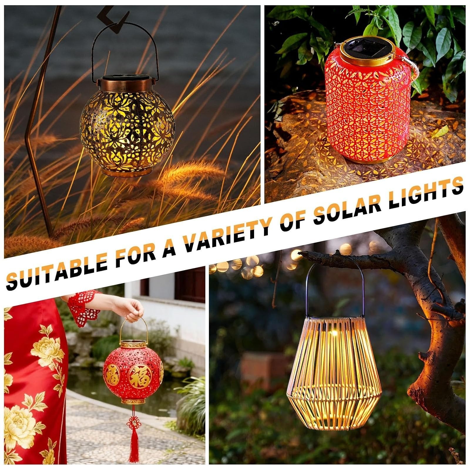 YUNJACKEYDZ Solar Light Replacement Top 4 Pack for Lanterns