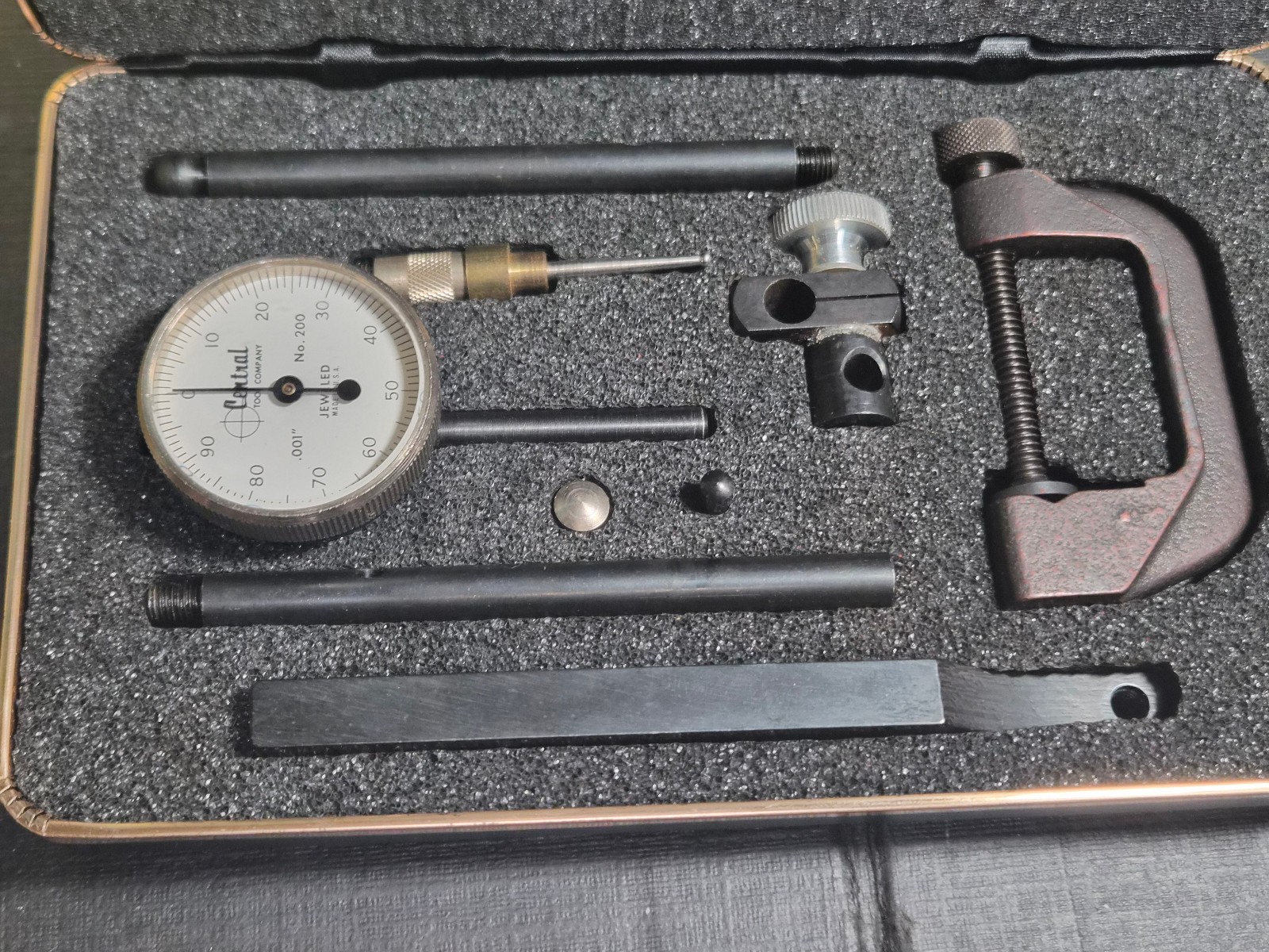 Central Tool Co. No. 200 Universal Dial Test Indicator Set with box