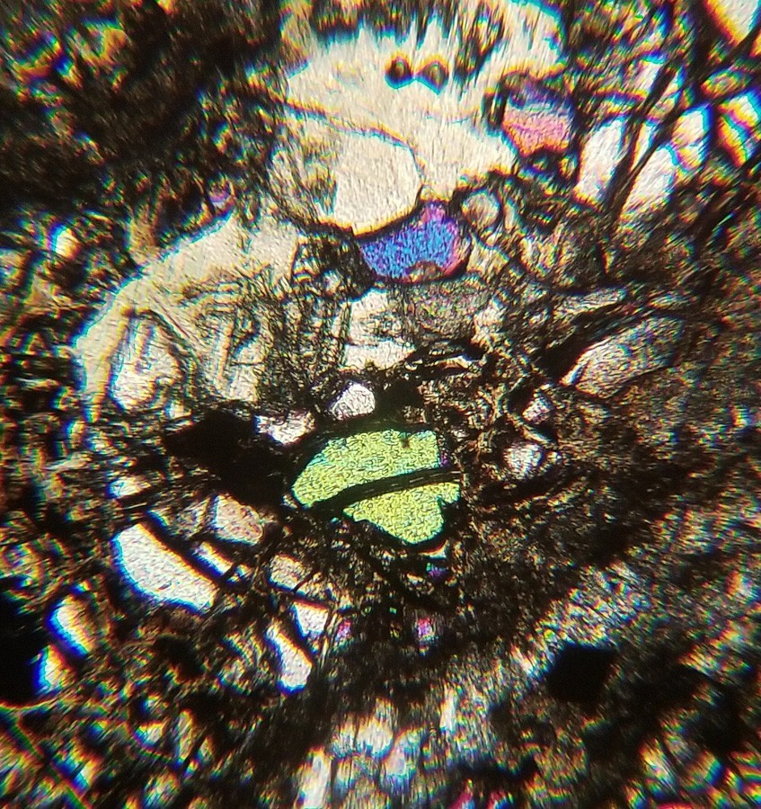 Thin-section Mount from DSDP Hole 395 Petrographic Microscope Slide 45-395-18-2