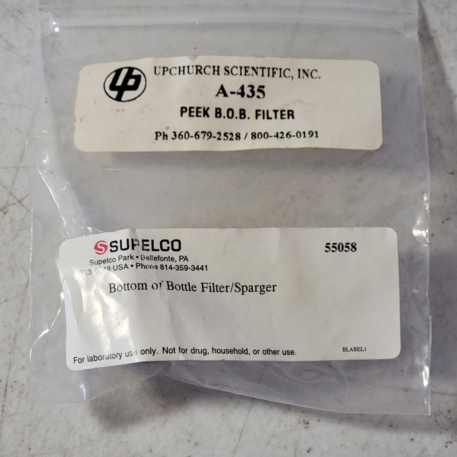 Supelco 55058 Bottom Of Bottle Filter/Sparger Upchurch A-435 Peek BOB Filter