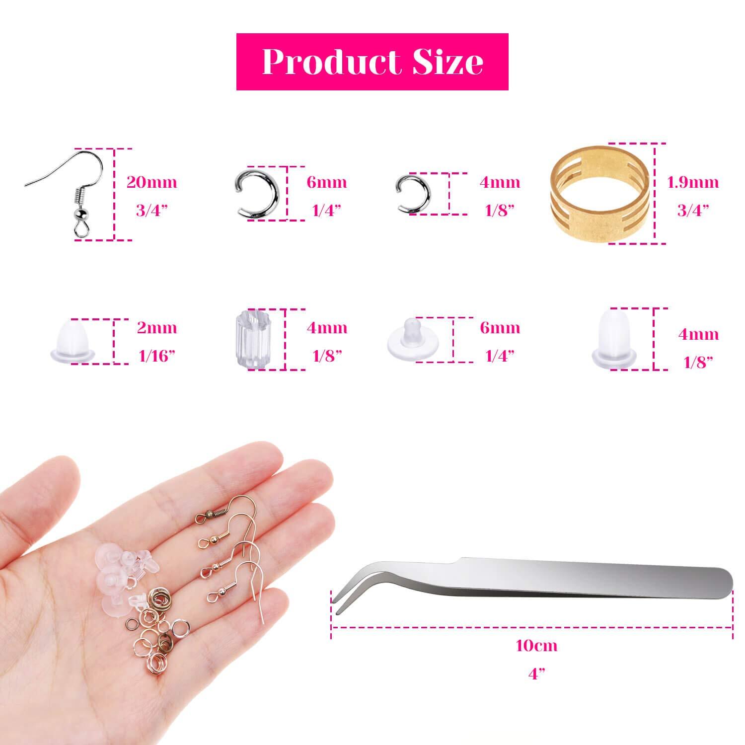 Earring Hooks for Jewelry Making, 2500Pcs Earring Making Supplies kit with Ea...