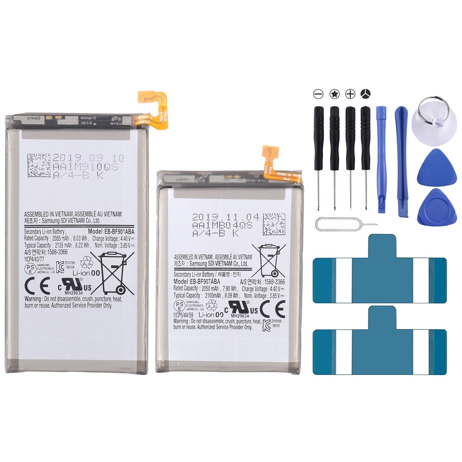 EB-BF907ABA EB-BF901ABA 1Pair 2100mAh 2135mAh Battery For Samsung Galaxy Fold 5G