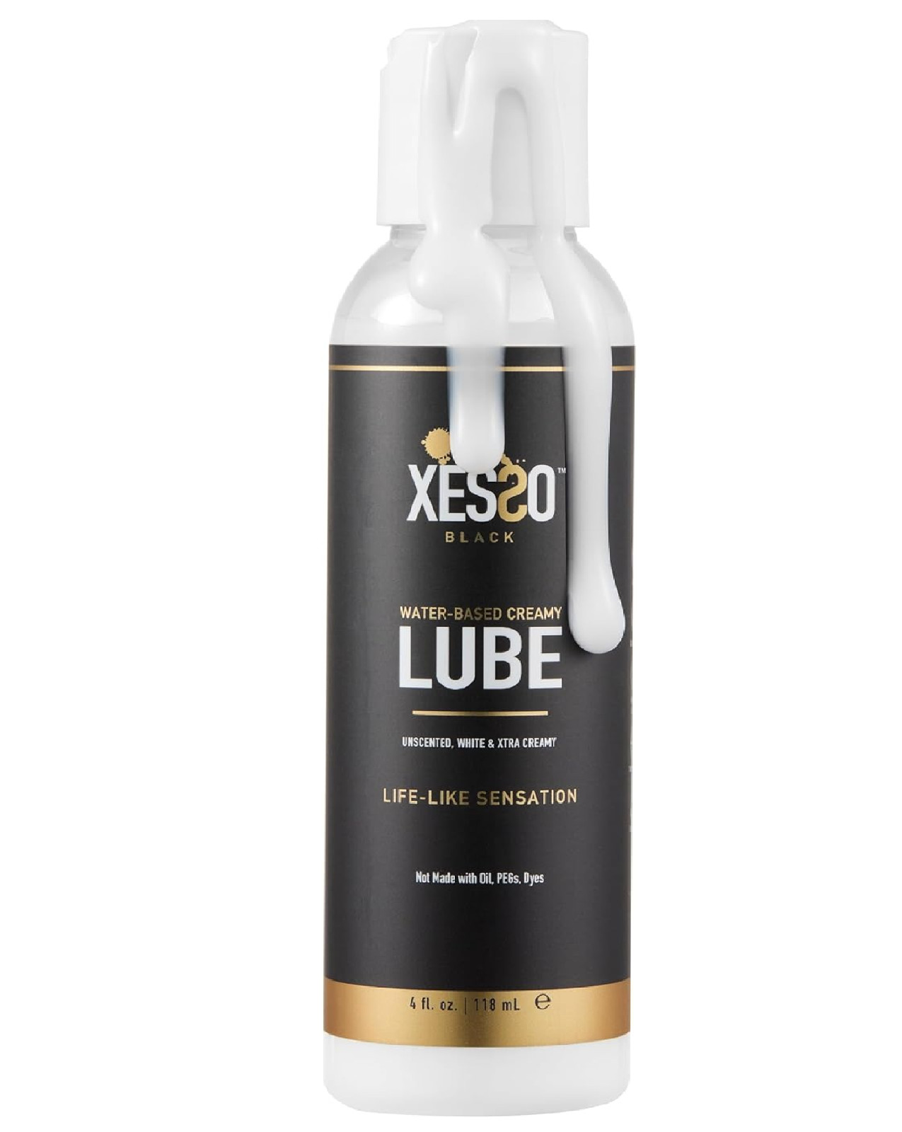 XESSO Cum Lube, White Creamy Water-Based Lubricant 4 fl oz, Unscented Hypoallerg