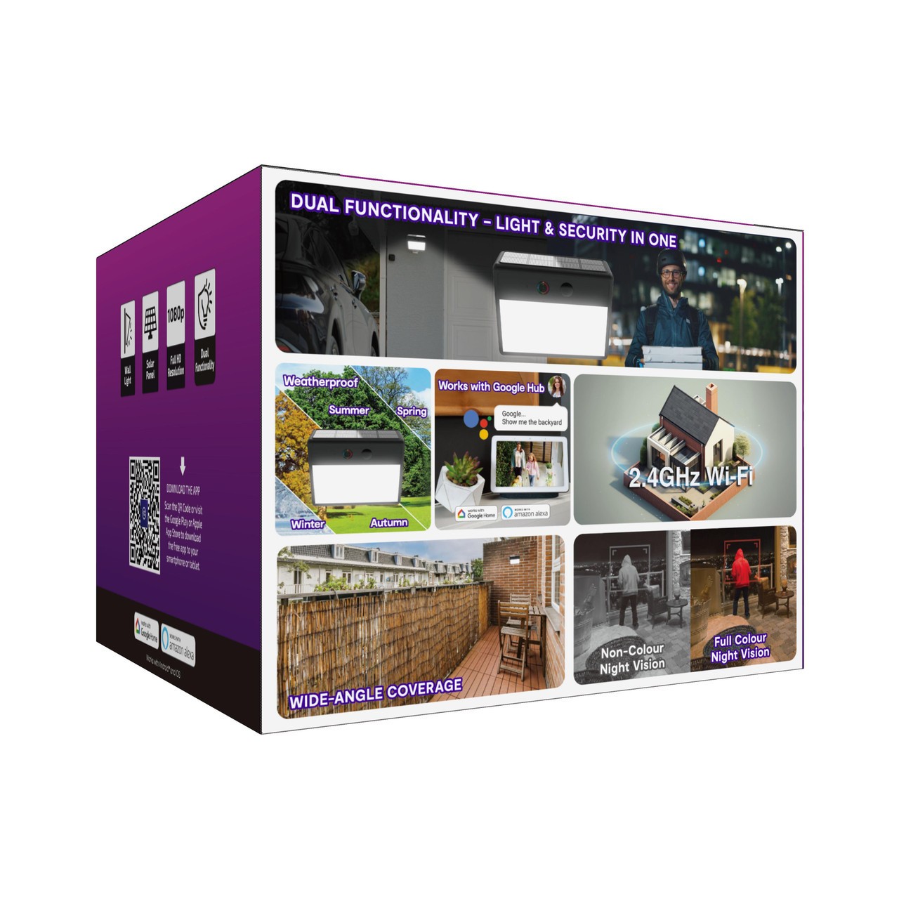 Laser Outdoor Wall Light Camera Twin Pack with Solar Power Security
