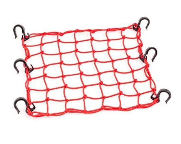 50151 15"X15" Cargo Net featuring 6 Adjustable Hooks & Tight 2"x2" Mesh Red