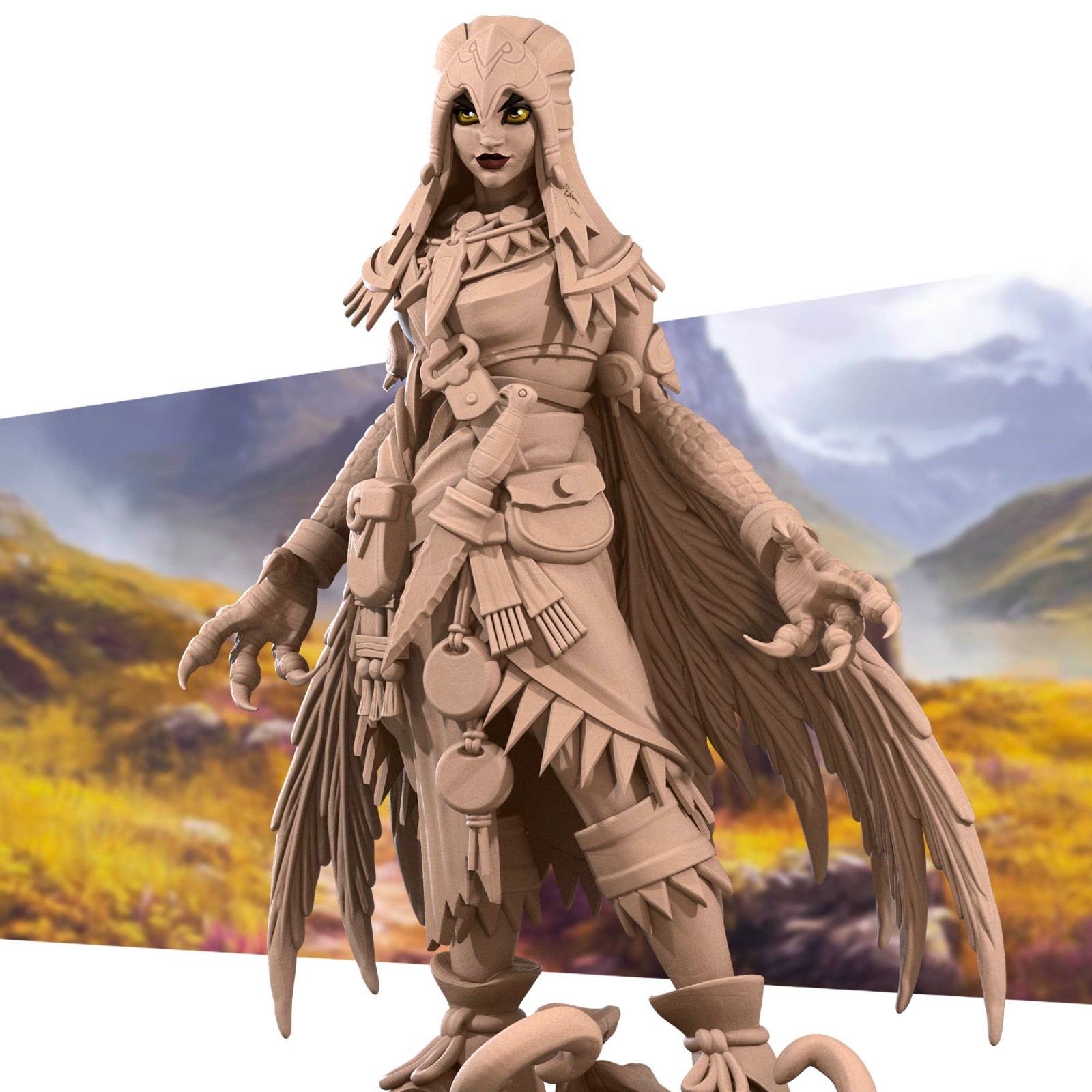 Human Raven Shapeshifter Huntress Druid - Bite the Bullet - Dungeons and Dragons