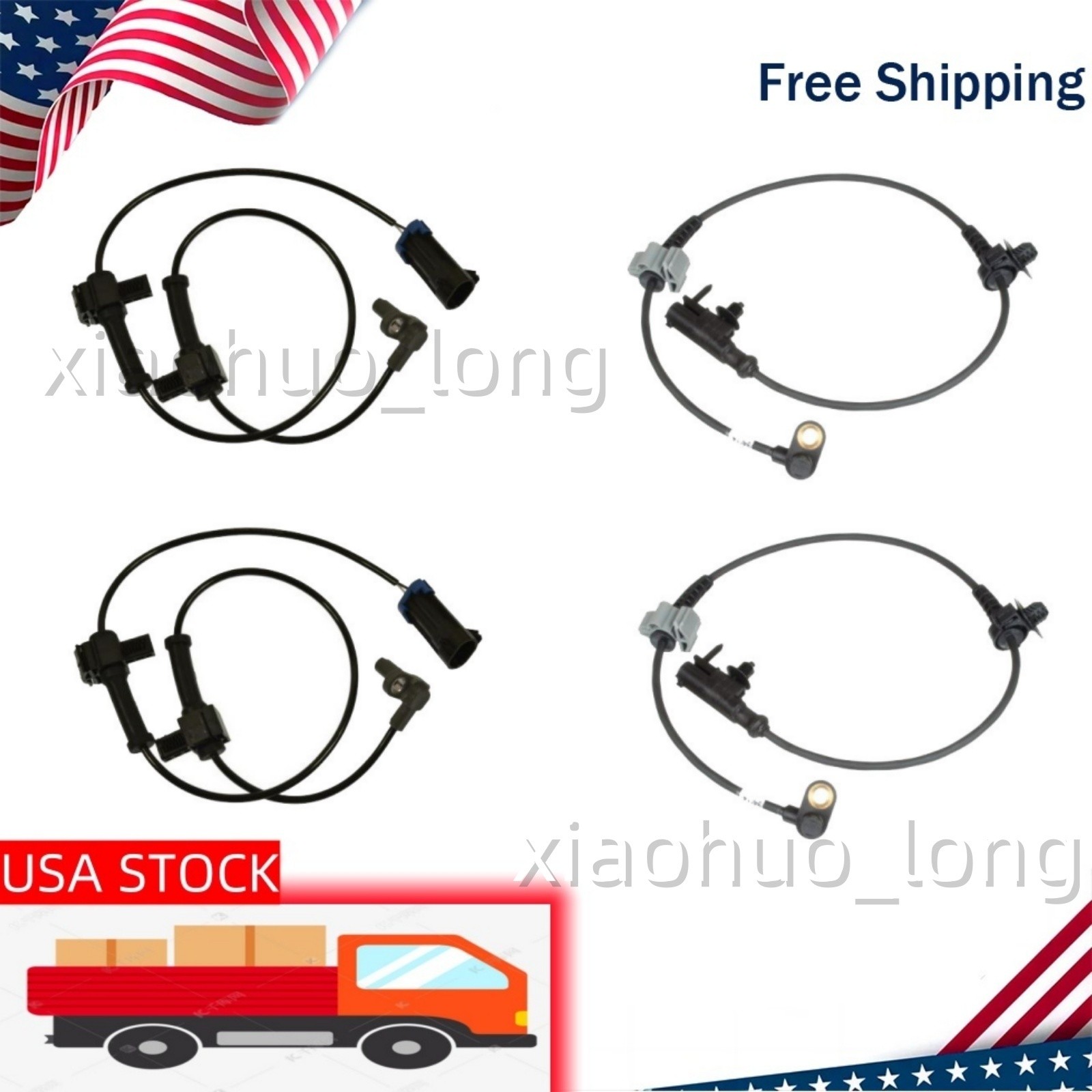 ✅Front and Rear Left & Right ABS Wheel Speed Sensor 2 Pair for Chevy Silverado