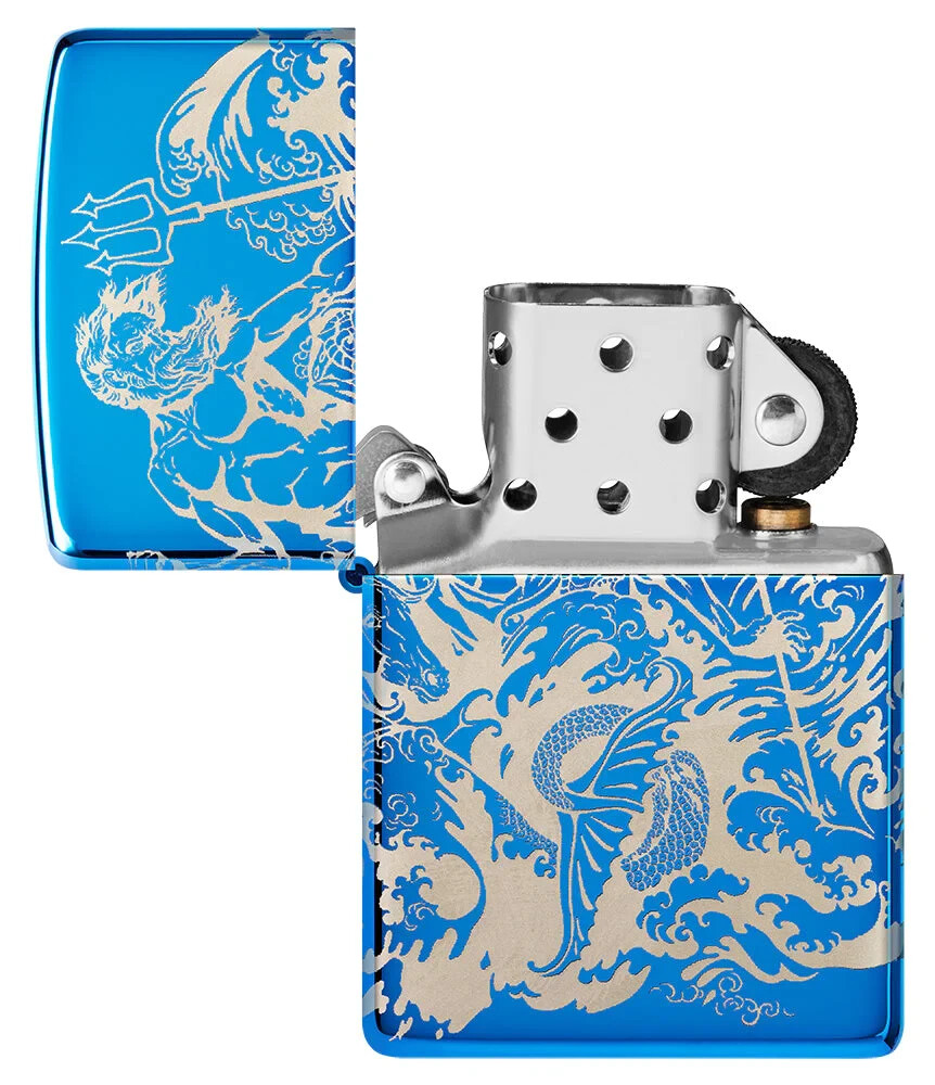 Zippo Atlantis Design High Polish Blue 48787