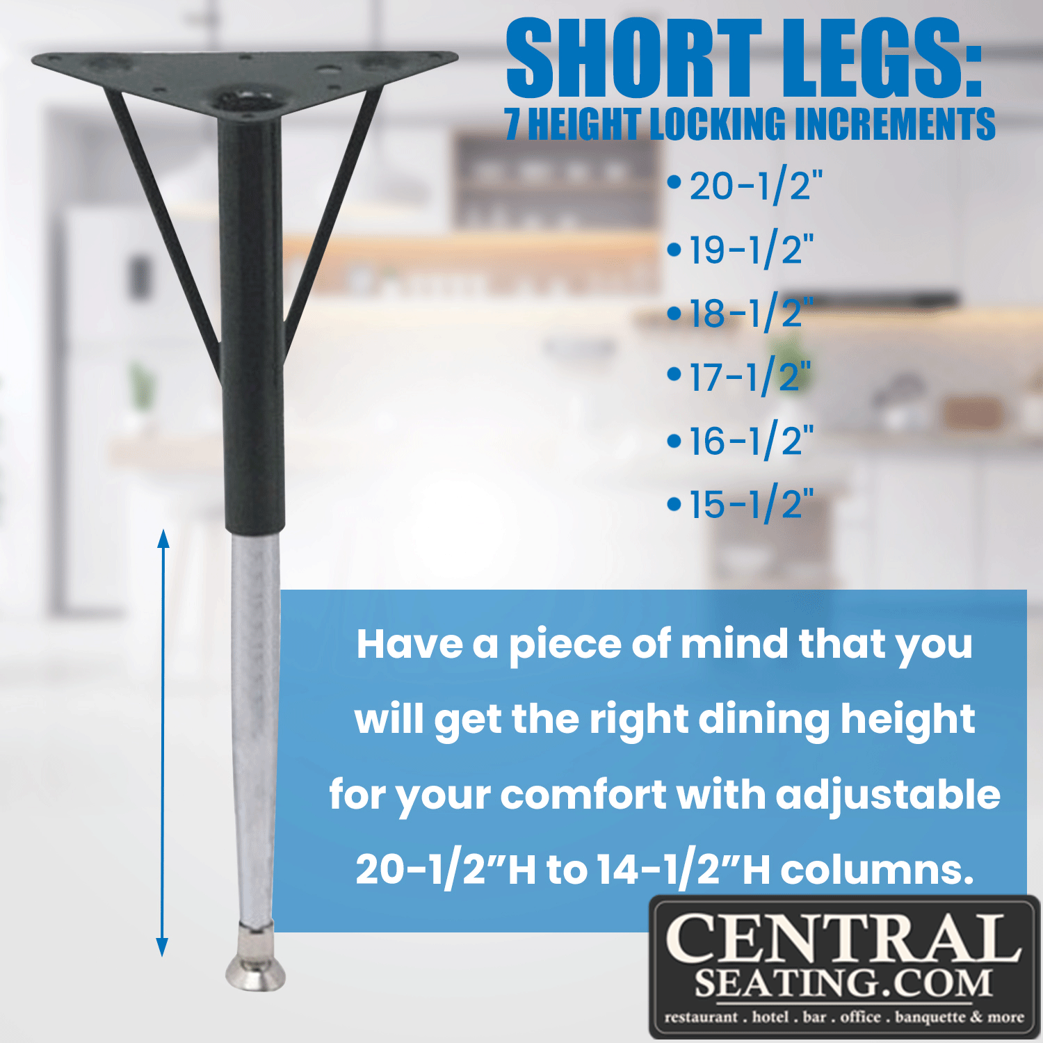 Adjustable Table Legs, Activity Desk Legs Kit, Low Height Classroom Table 14-20"