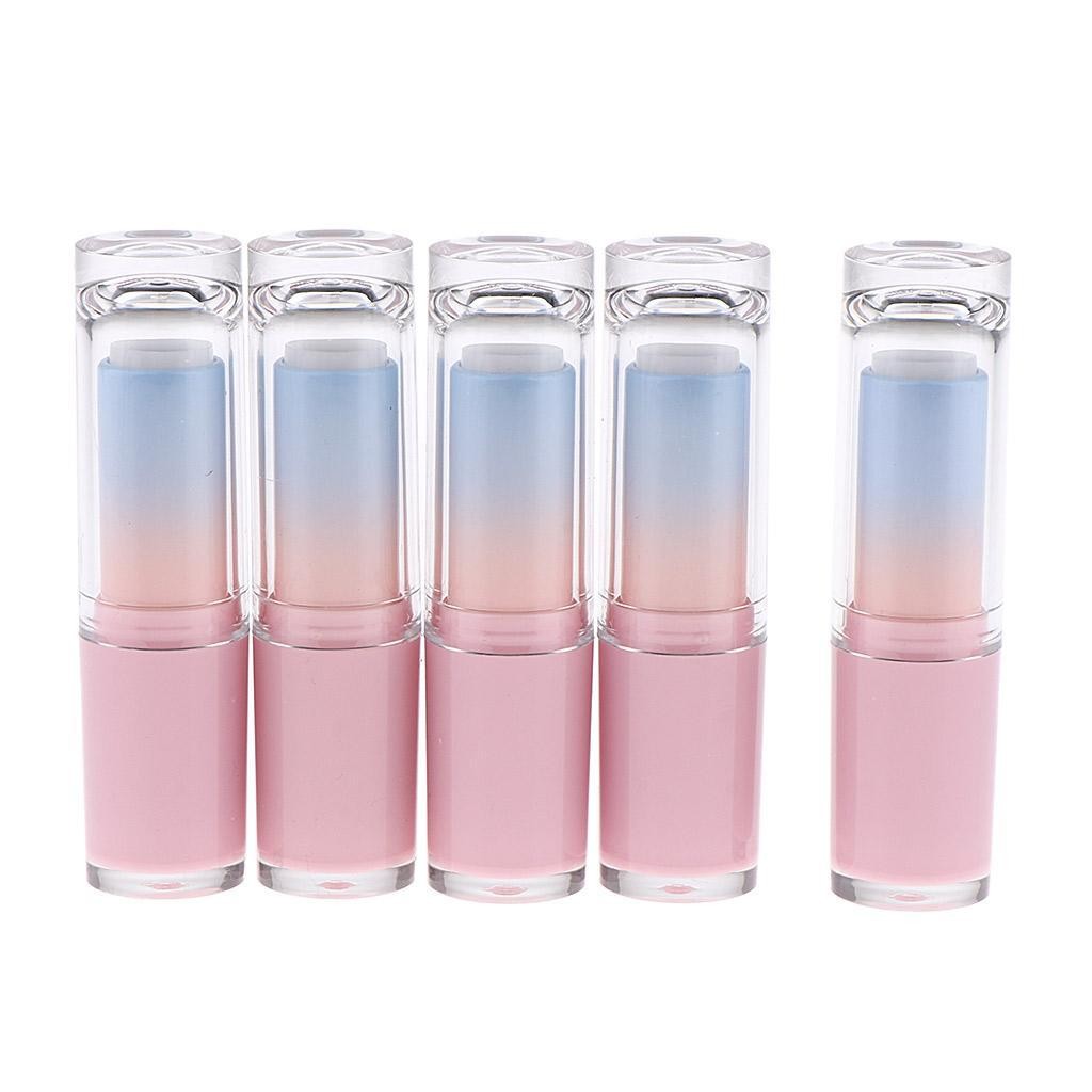 5PCS Empty High Grade Lipstick Containers Elegant Lip Balm Tubes +Clear Caps