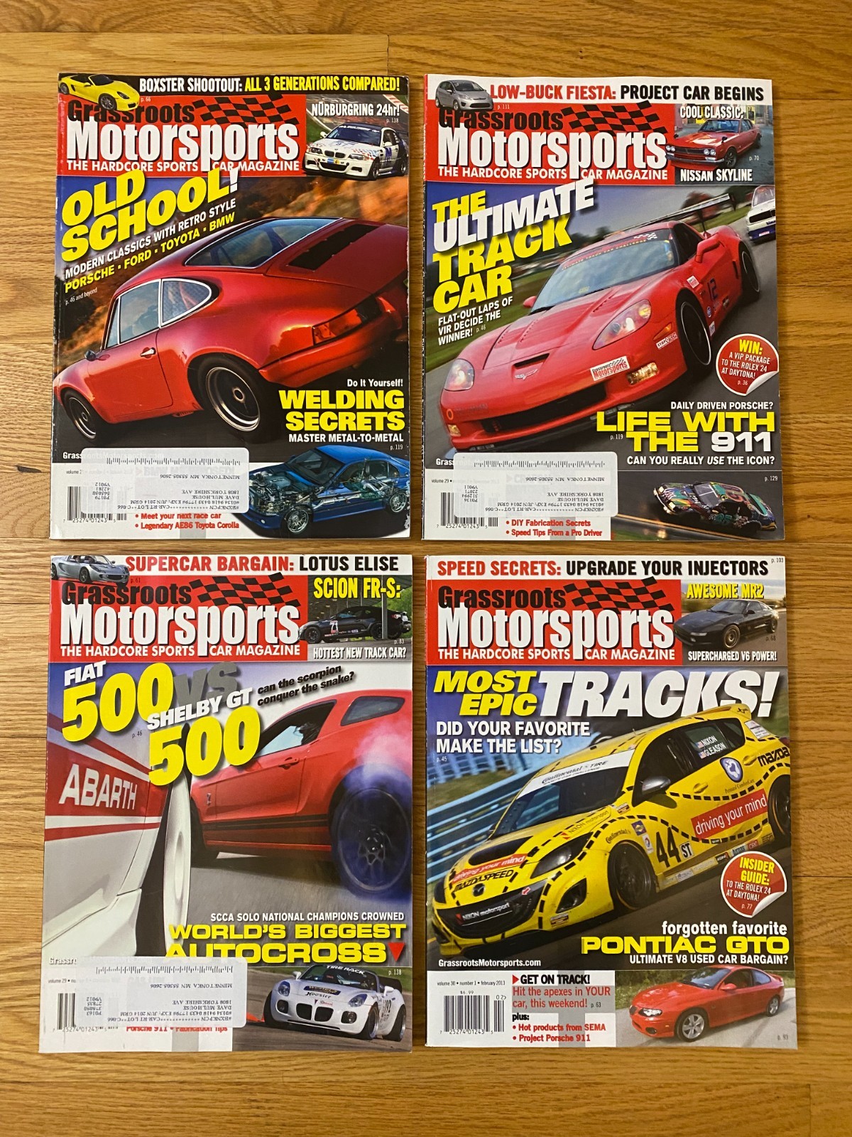 Lot of 4 Grassroots Motorsports Magazine 2012 Feb 2013 Porsche 911 Corvette Z06