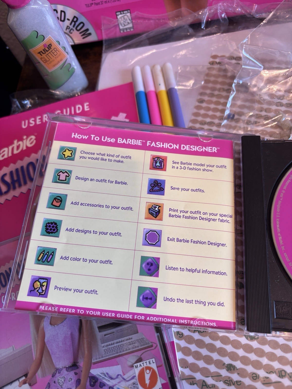 Barbie Fashion Designer CD-ROM + Refill Kit for Windows/Mac UNTESTED