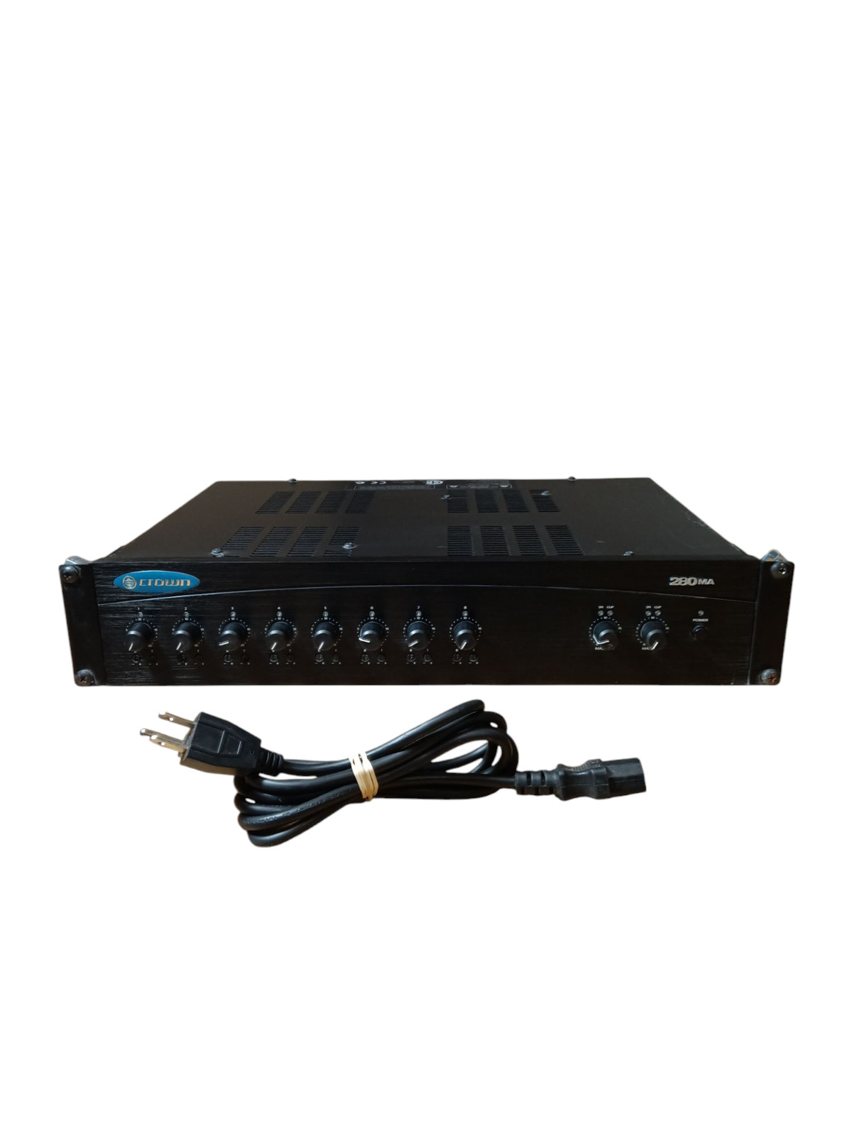 Crown 280MA 8Input Dual 80W 4Ω 70V/100V Commercial Audio Mixer Amplifier tested