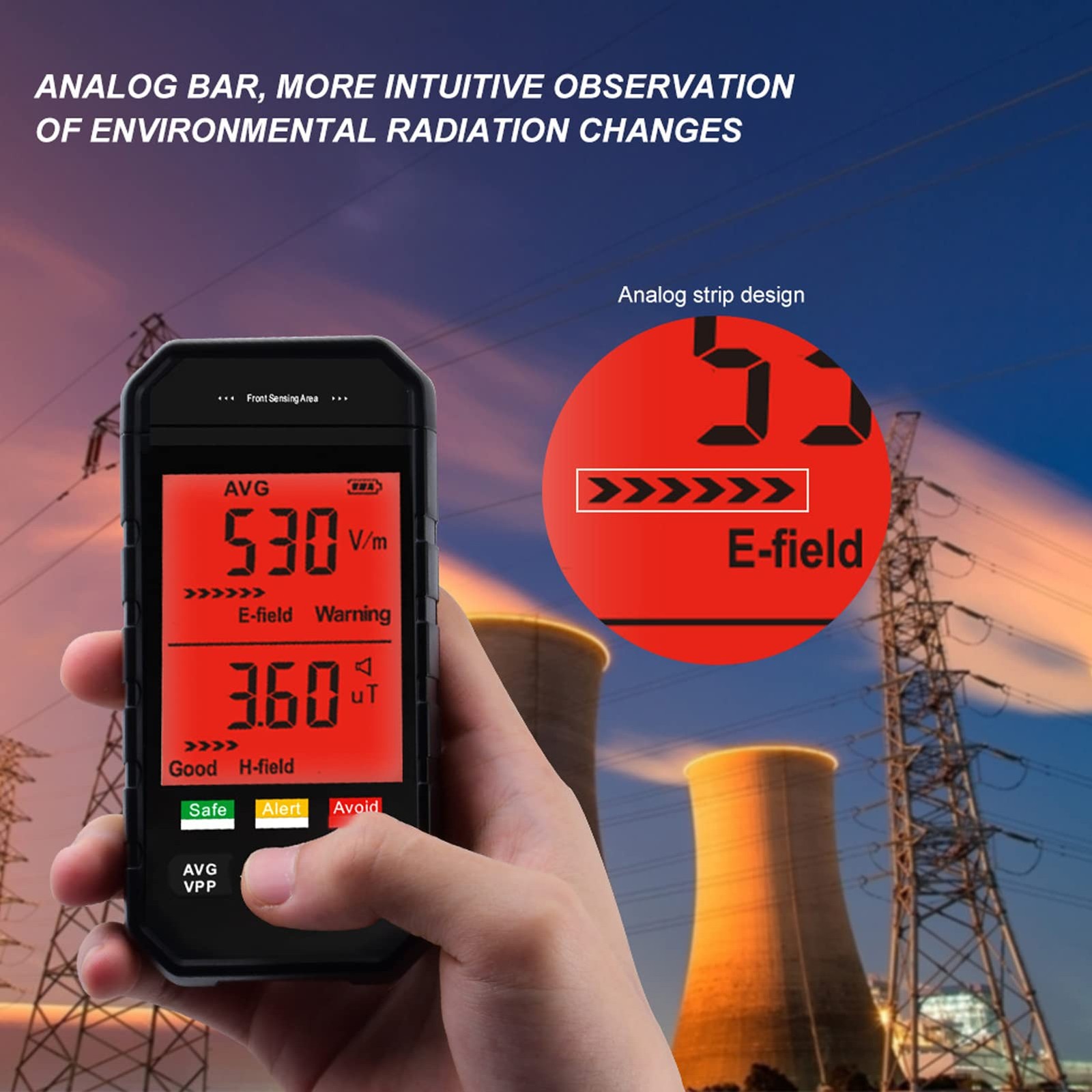 Sanpyl EMF Meter Electromagnetic Field Detector Digital LCD Handheld