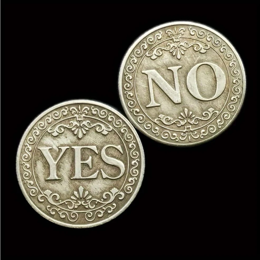 YES NO Coin Decision Dilemma Non Currency Decorative Collectable Lucky Make Coin