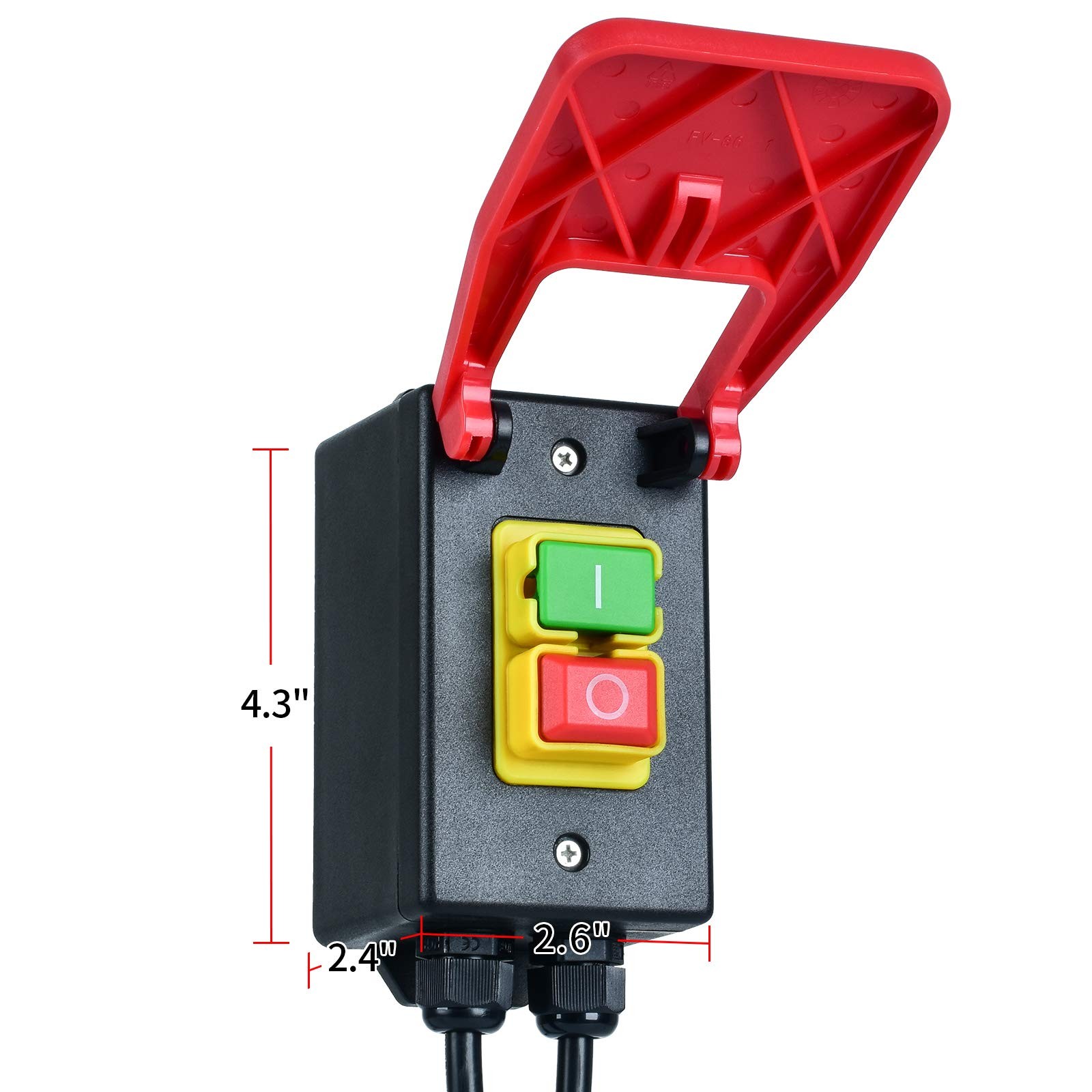 110V Single Phase On/Off Switch, Ortis Router Table Switch with Large Stop Sign