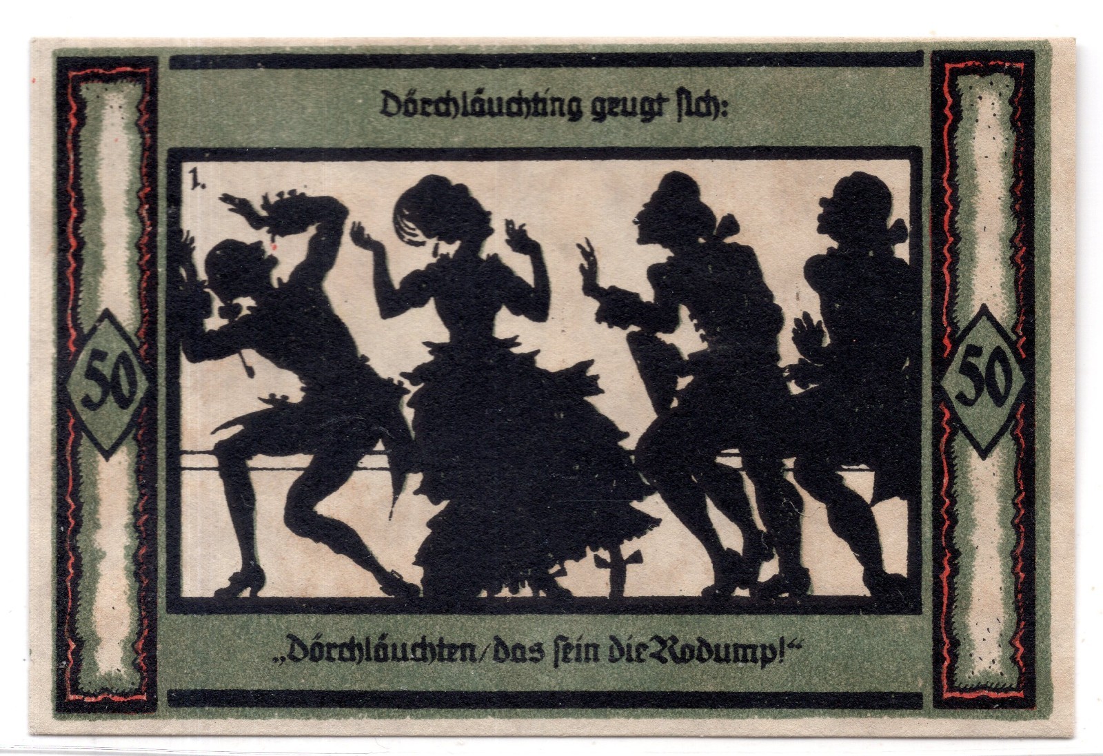 1921 Germany Neustrelitz Notgeld 50 Pfennig Note (3272)