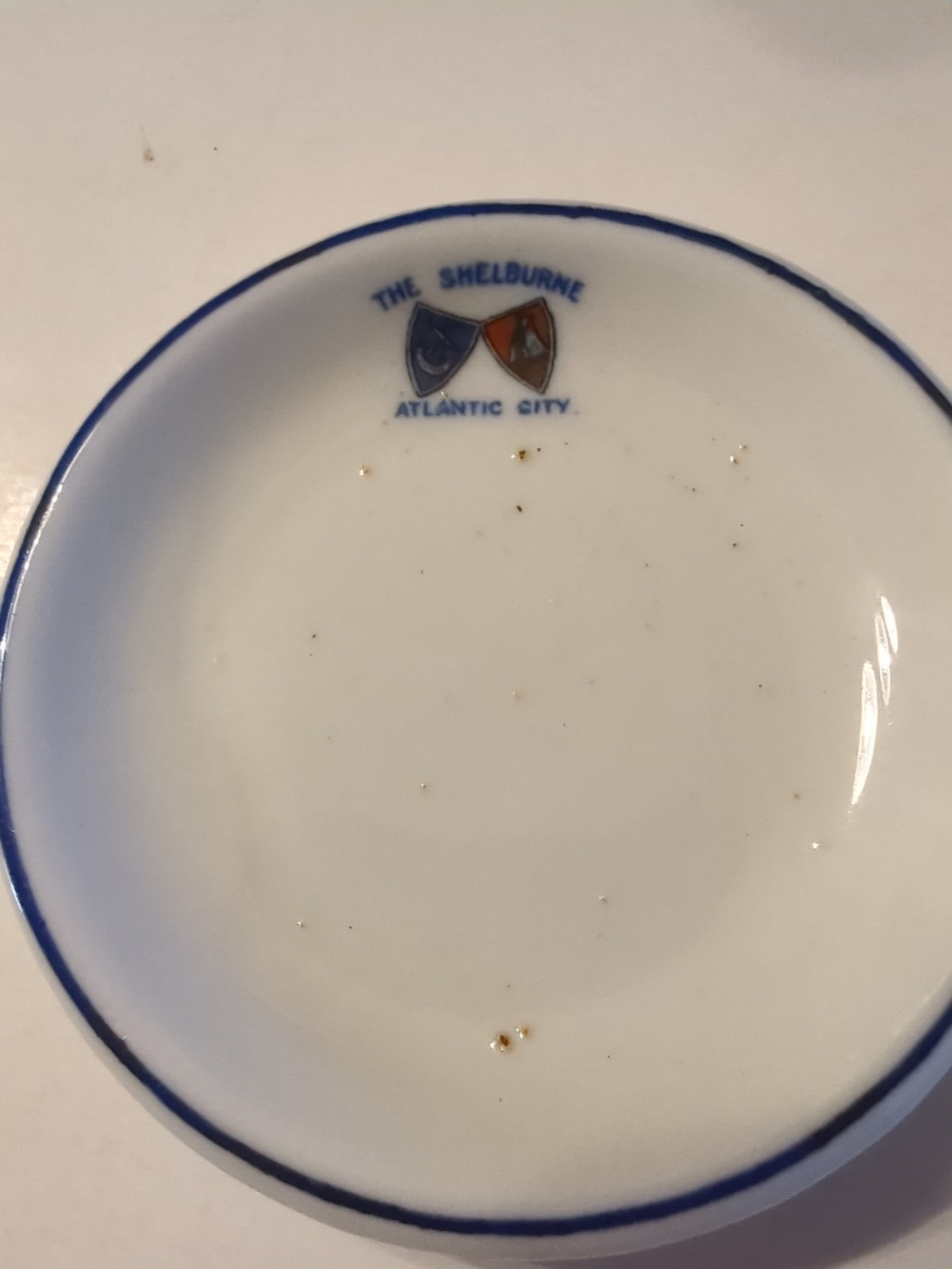 THE SHELBURNE ATLANTIC CITY NJ  3.5 " Round Butter Pat? Trinket Dish  VINTAGE