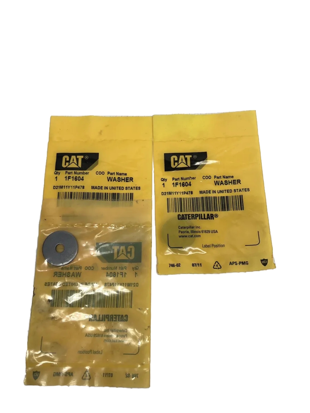 Caterpillar (Cat) 1F-1604 or 1F1604 Washer - Lot of 3