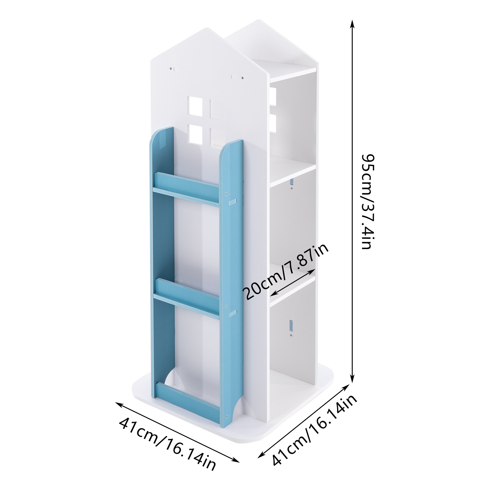 360° Rotating Bookshelf Bookcase Storage Shelf Freestanding Display Rack Stand