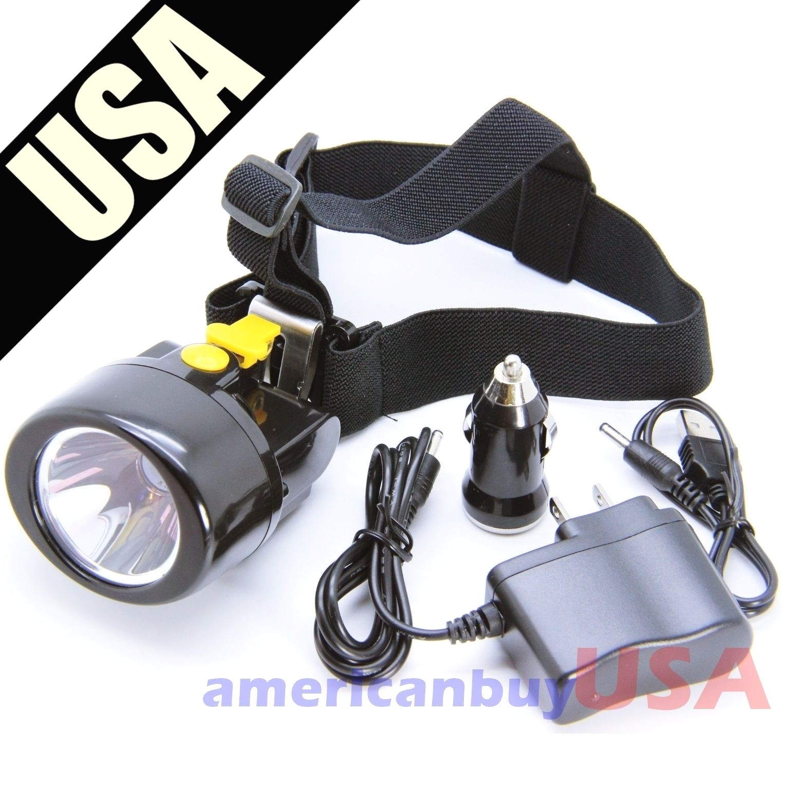 Lithium LED Light Head Lamp Mining Lamp Miner Camping Hiking Fishing Wireless